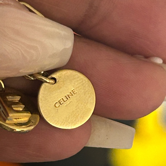 Celine Gold Logo Key Holder & Bag Charm - Picture 4 of 11